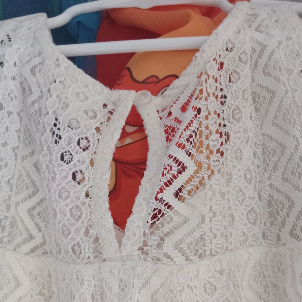 Girls' MUDD Cream /Ivory Lace Summer Dress with liner size 14 NWT
